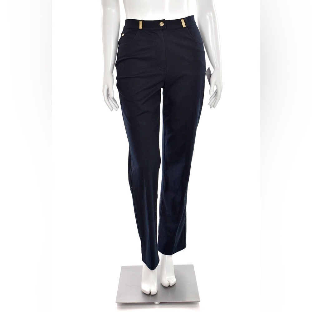 St. John Sport Classic Stretch Fit Jeans in Deep Navy Black sz 6